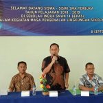 Pembukaan kegiatan MPLS yang bertema “SMA Terbuka Mandiri dan Berprestasi” dibuka oleh Kepala Kantor Cabang Dinas (KCD) wilayah 3 Herry Pansila dan dihadiri Kepala SMAN 14 Bekasi, Asep Jamal N, Kepala SMAN 21, Dedi suryasi, Kepala SMAN 2 Cikarang Barat, Woro Sawitri, serta dewan guru SMAN 14.