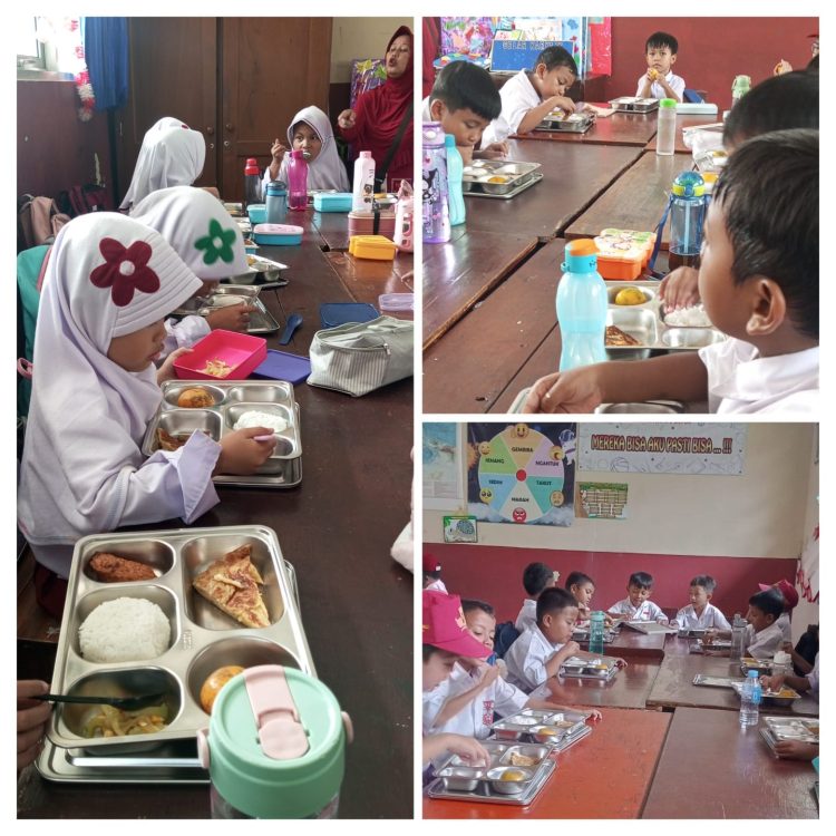 Hari Kedua Program Makan Bergizi Gratis di SDN Sukmajaya 2