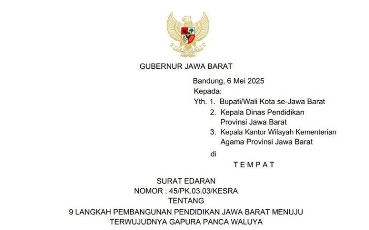 Pemprov Jabar Rilis 9 Langkah Strategis Bangun Pendidikan Menuju “Gapura Panca Waluya”. Ini Penjelasannya