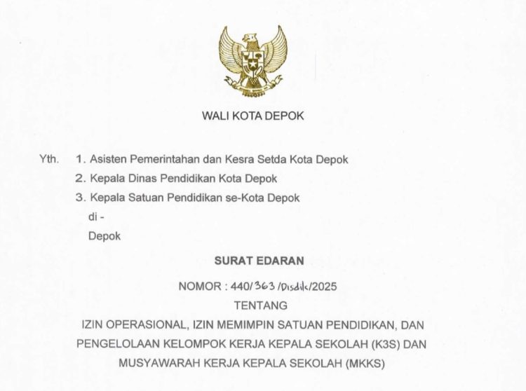 Pemkot Depok Terbitkan Aturan Baru Izin Operasional Sekolah Swasta dan Fungsi K3S-MKKS