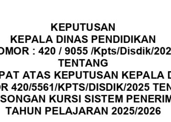 Breaking! Dinas Pendidikan Kota Depok Buka Pendaftaran Pengisian Sisa Kursi SPMB SD dan SMP Negeri