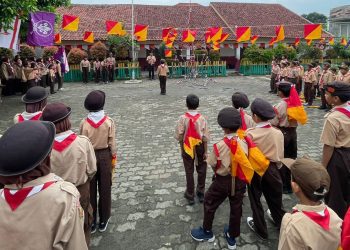 Peringati HUT ke-64 Pramuka, Kwaran Sawangan Ikut Tabur Bunga