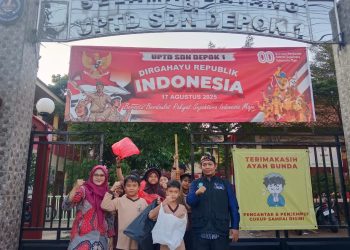 SDN Depok 1 Berpartisipasi dalam Bakti Kebersihan HUT Pramuka ke-64