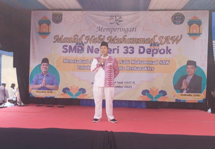 Maulid Nabi di SMPN 33 Depok, Momentum Perkuat Iman dan Karakter Siswa
