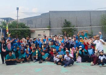 Ranting 2 dan Ranting 1 Rebut Juara di Turnamen Voli PGRI Sukmajaya