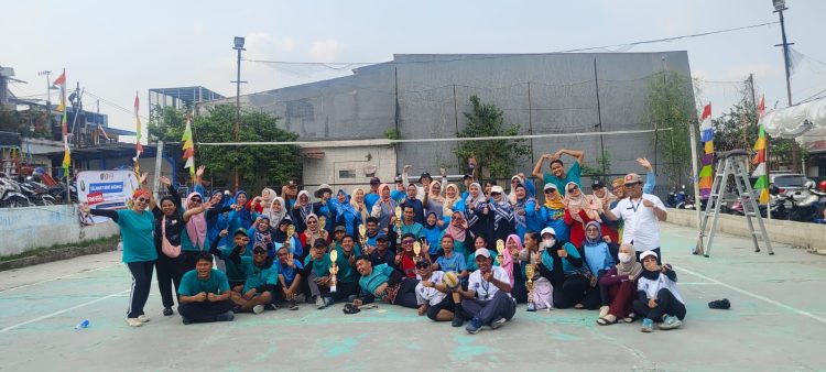 Ranting 2 dan Ranting 1 Rebut Juara di Turnamen Voli PGRI Sukmajaya