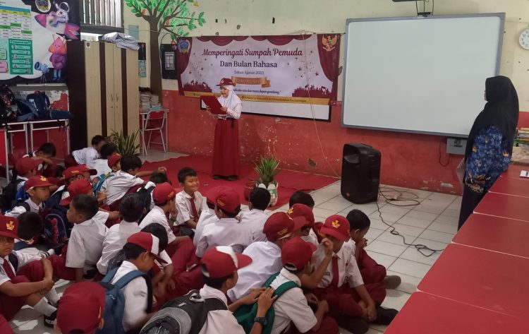 Siswa SDN Bedahan 03 Antusias Ikuti Lomba Sumpah Pemuda dan Bulan Bahasa