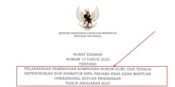 Kemendikdasmen Terbitkan Aturan Baru: Honor Non-ASN Bisa Dibayar dari Dana BOS 2025