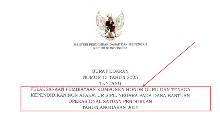 Kemendikdasmen Terbitkan Aturan Baru: Honor Non-ASN Bisa Dibayar dari Dana BOS 2025