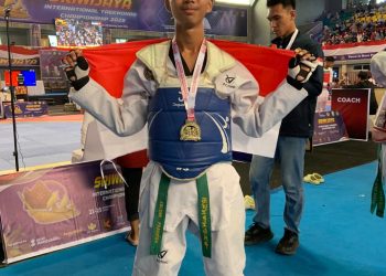 Wira Sandy Siswa MAN 1 Bogor Raih Emas di Sriwijaya International Taekwondo Championship 2025
