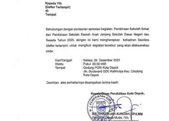 Disdik Depok Undang Puluhan Sekolah Ikuti Apresiasi Sekolah Sehat dan Ramah Anak 2025