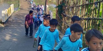 Jalan Sehat Jadi Asesmen Praktik PJOK di SDN Duren Seribu 01