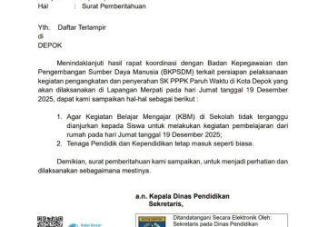 Agenda Penyerahan SK PPPK, Disdik Depok Terapkan Pembelajaran dari Rumah