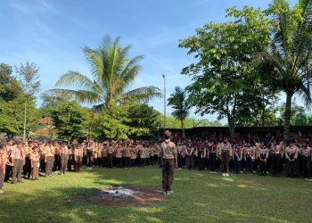 Ratusan Pramuka SDN Pengasinan 01 Ikuti Perkemahan Sehari di Pengasinan Sawangan