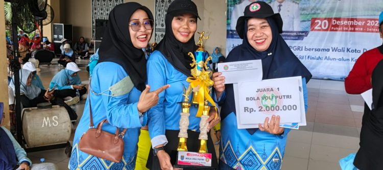 PGRI Cabang Pancoran Mas Raih Juara 1 Voli Putri di Puncak HGN dan HUT ke-80 PGRI Kota Depok