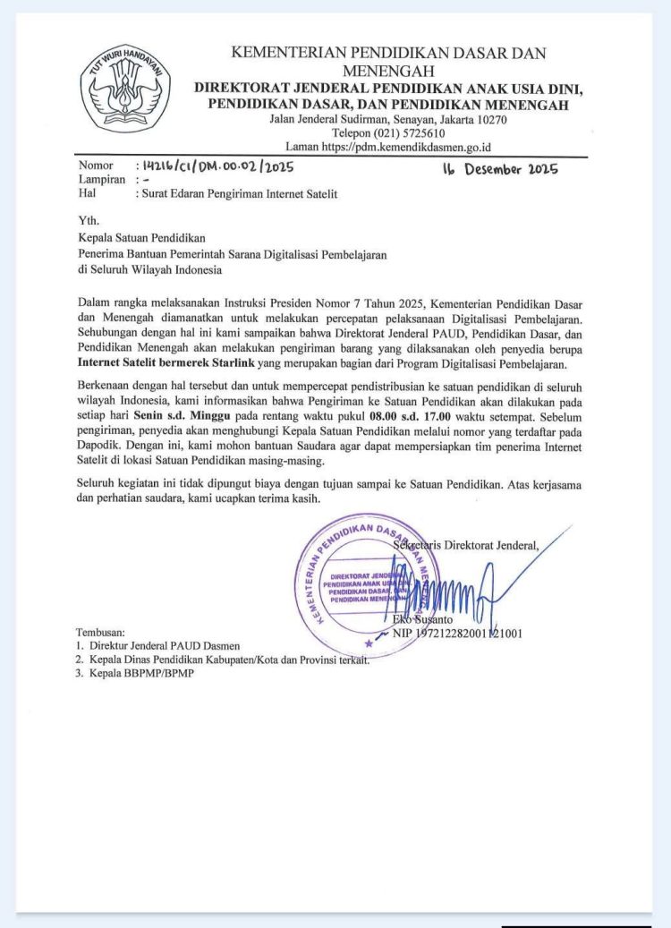 Siap-Siap! Sekolah di Seluruh Indonesia Akan Terima Bantuan Internet Satelit Starlink