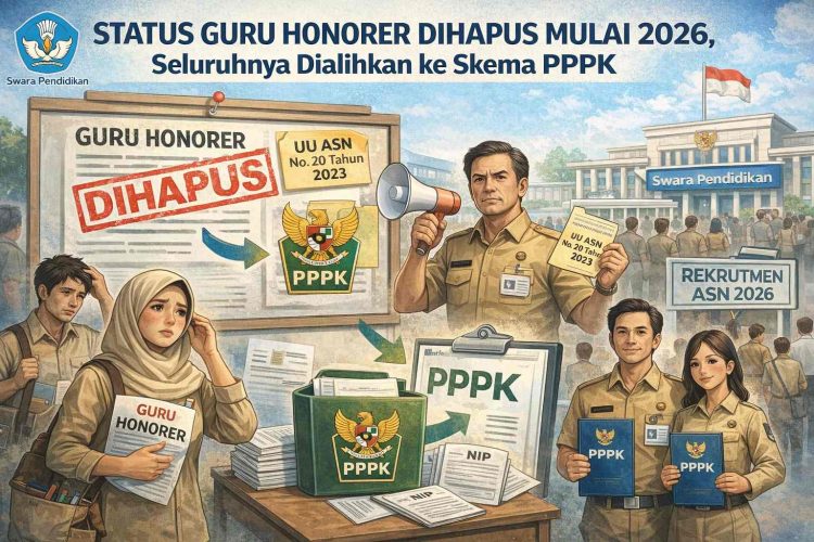 Status Guru Honorer Dihapus Mulai 2026, Seluruhnya Dialihkan ke Skema PPPK