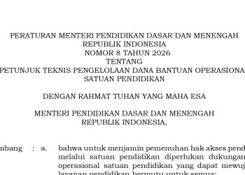 Permendikdasmen 2026 Resmi Terbit, Ini Aturan Baru Pengelolaan Dana BOS dan BOSP