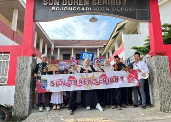 Siswa SDN Duren Seribu 01 Tarhib Ramadan Keliling Kampung
