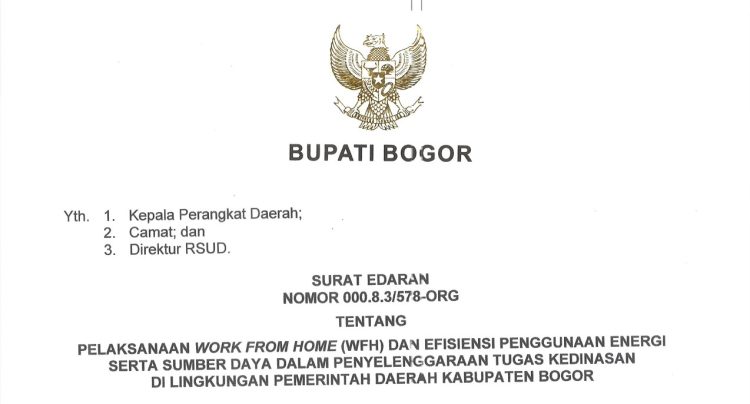 Resmi! ASN Bogor WFH Setiap Jumat, Pemkab Pastikan Layanan Publik Tetap Berjalan