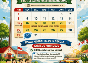 Catat Tanggalnya, Siswa Kembali Masuk Sekolah pada 30 Maret 2026