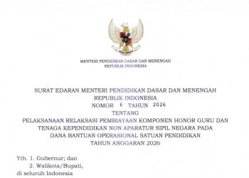 SE Mendikdasmen 6/2026 Izinkan Sekolah Gunakan Dana BOSP untuk Honor Guru Non-ASN