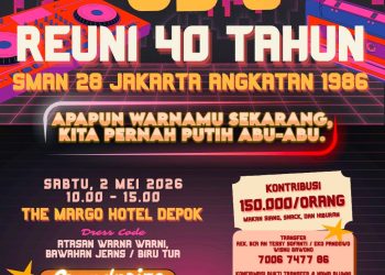 Reuni 40 Tahun, Alumni SMA Negeri 28 Jakarta Angkatan 1986 Siap Nostalgia Lewat “Diversity Of 80’s”