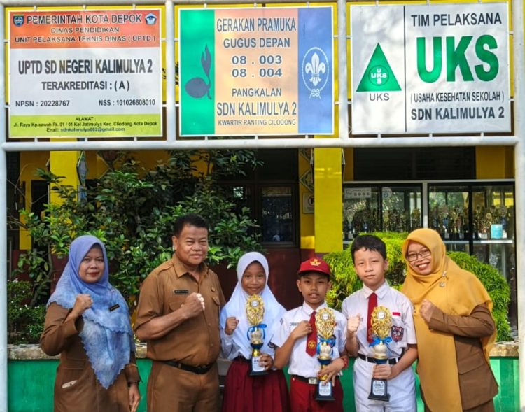 Siswa SDN Kalimulya 2 Borong Piala di Lomba Pendidikan Kecamatan Cilodong