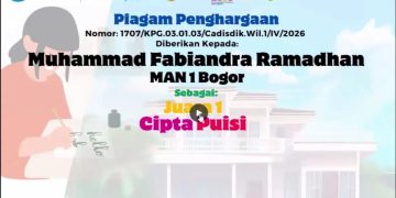 Keren! Siswa MAN 1 Bogor Juara 1 FLS3N Cipta Puisi, Siap Taklukkan Level Provinsi